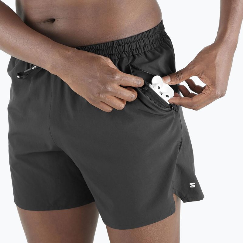 Férfi Salomon SHAKEout Core 5" mély fekete futónadrág 4