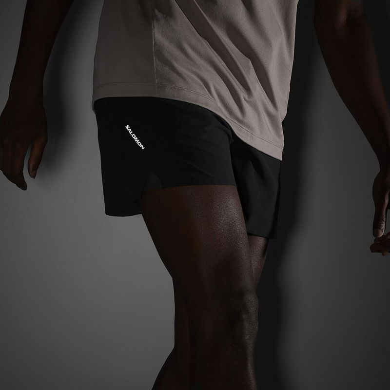 Férfi Salomon SHAKEout Core 5" mély fekete futónadrág 5