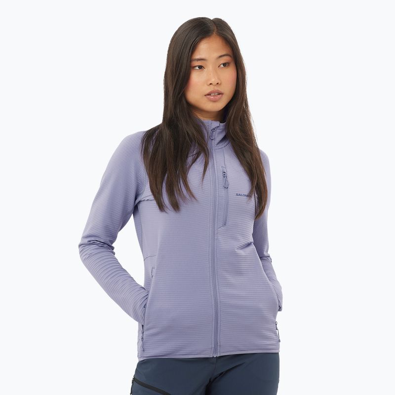 Női trekking dzseki Salomon Lightwarm Full Zip kék gránit