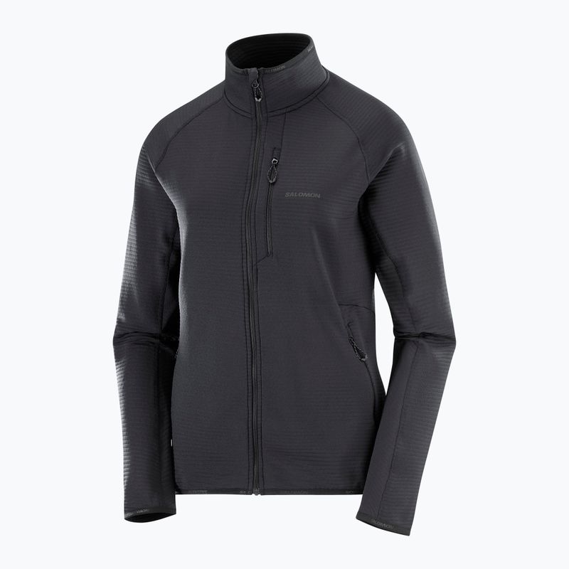 Női polár pulóver Salomon Lightwarm Full Zip deep black 5