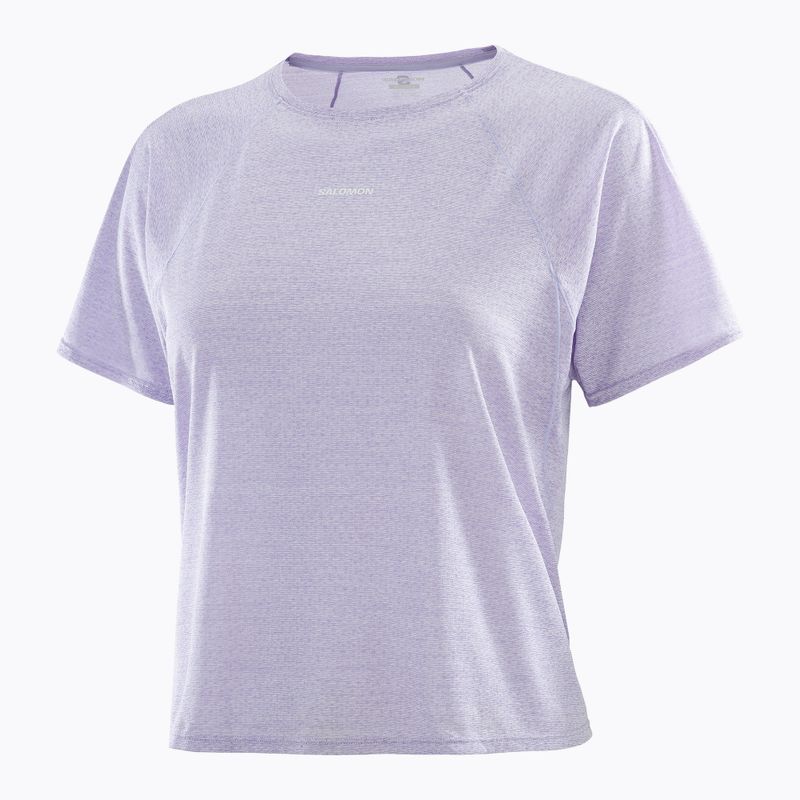 Női futó póló Salomon SHAKEout Air Crop SS Tee cosmic sky 3