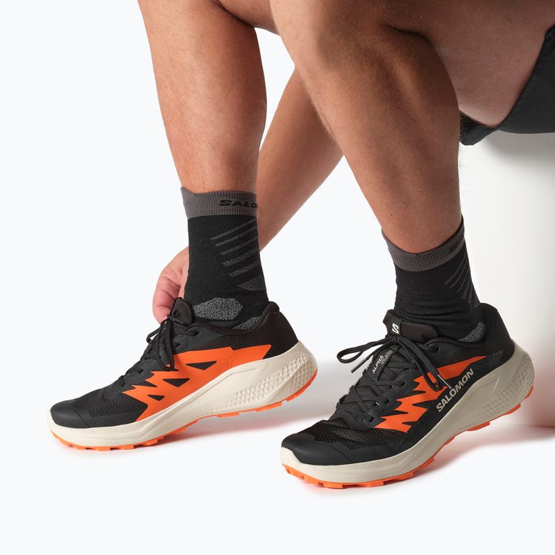 Férfi futócipő Salomon Alphaglide fekete/esős nap/piros narancs 6