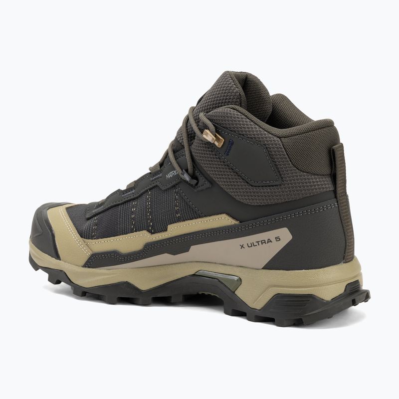 Férfi túrabakancs Salomon X Ultra 5 MID GTX tőzeg / szürkészöld / kék éjszaka 3