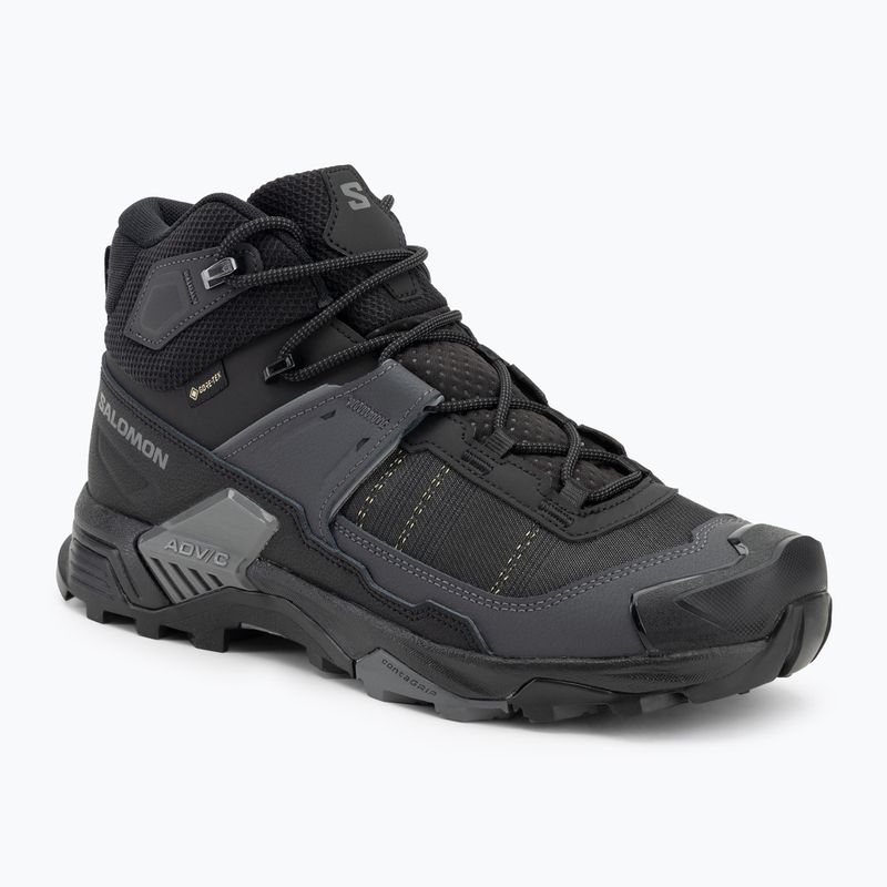 Férfi túrabakancsok Salomon X Ultra 5 MID Wide GTX fekete/aszfalt