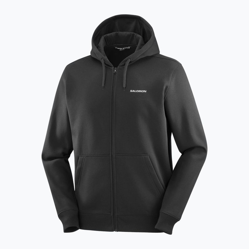 Férfi Salomon Logo Full Zip Hoodie mély fekete 4