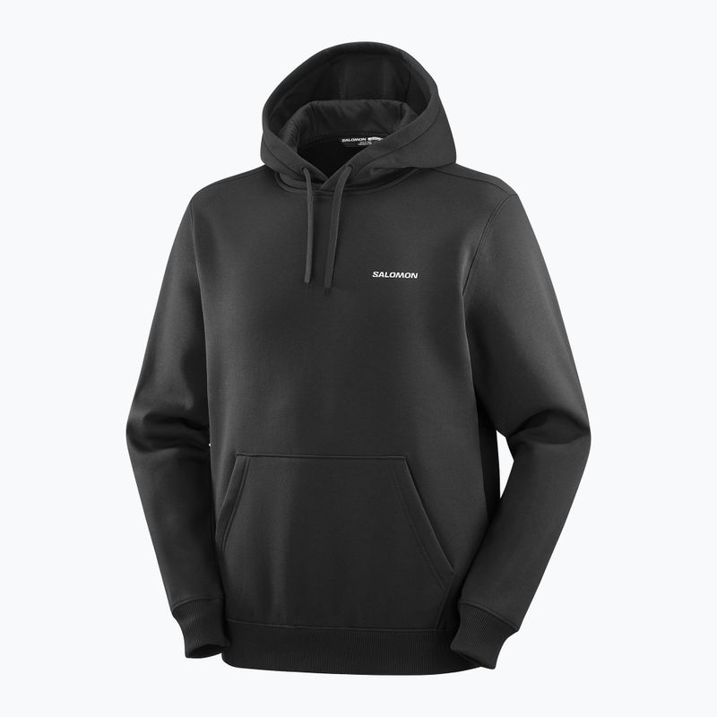 Férfi pulóver Salomon Chest Logo Hoodie deep black 3