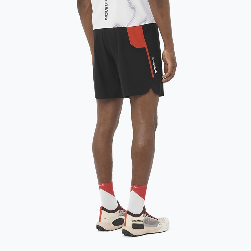 Férfi Salomon S/Lab Speed Spl 7" mélyfekete / tüzes piros futónadrágok 2