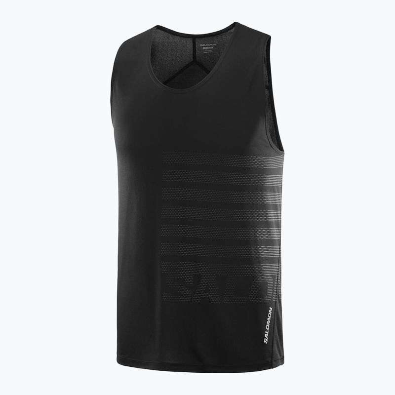 Férfi futó felső Salomon Sense Aero Singlet GFX mély fekete 4