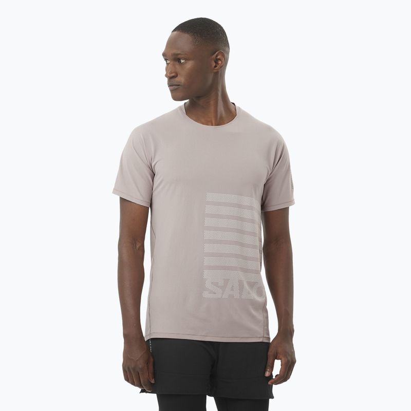 Férfi Salomon Sense Aero Tee GFX etherea/fehér futópóló