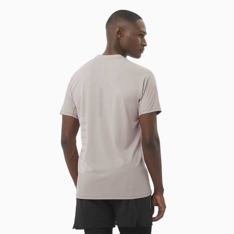 Férfi Salomon Sense Aero Tee GFX etherea/fehér futópóló 2