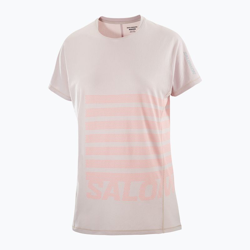 Női futópóló Salomon Sense Aero Tee GFX etherea/neon flame Salomon Sense Aero Tee GFX etherea/neon flame 4