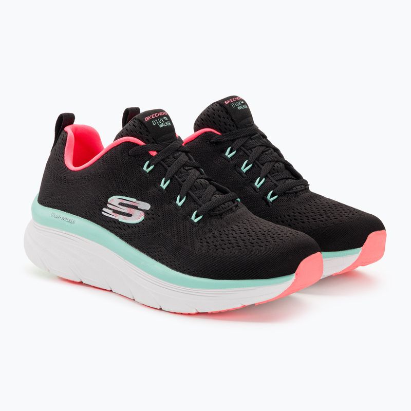 Női SKECHERS D'Lux Walker Let It Glow fekete/menta tornacipők 5