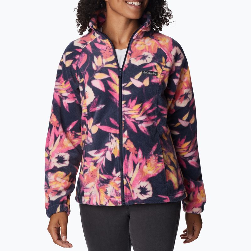 Columbia női fleece pulóver Benton Springs Printed Fleece rózsaszín és tengerészkék 2021771