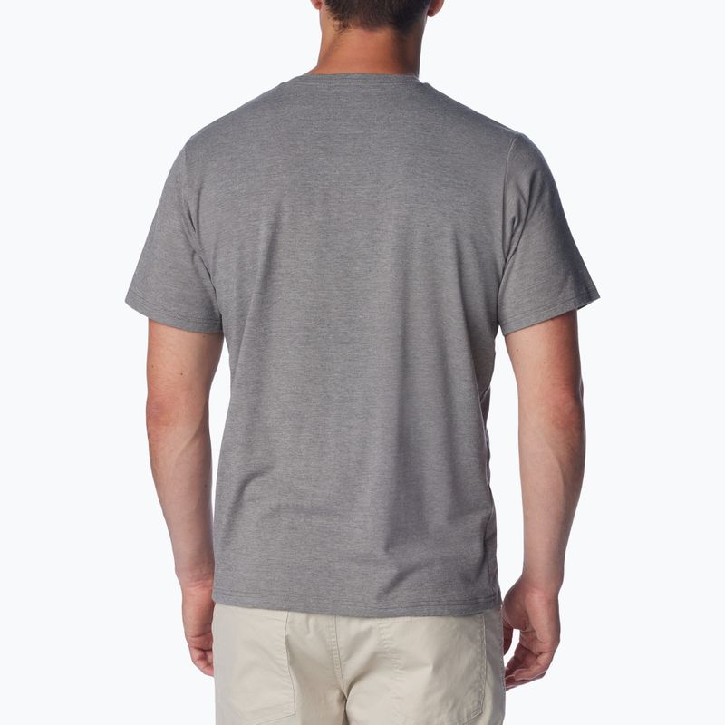 Férfi trekking póló  Columbia Sun Trek Short city grey heather/simple gorge 3