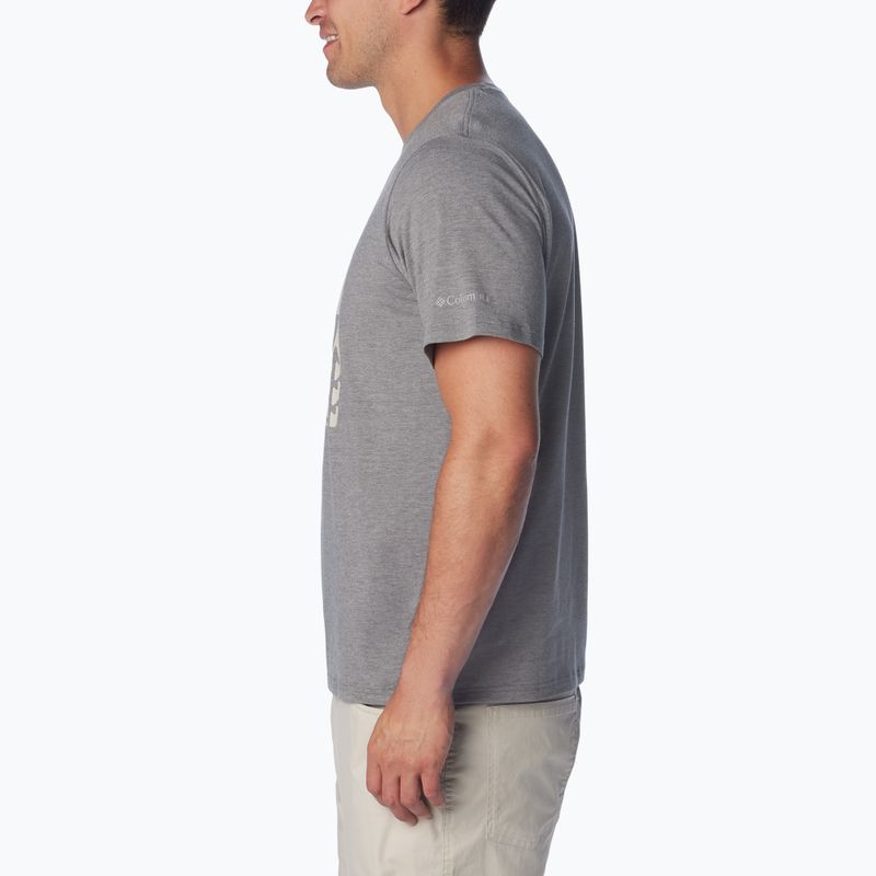 Férfi trekking póló  Columbia Sun Trek Short city grey heather/simple gorge 4