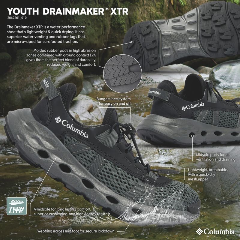 Gyerekcipők Columbia Youth Drainmaker XTR black/pure silver 8