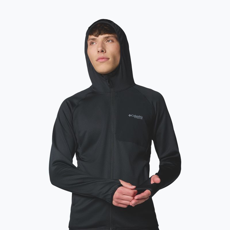 Férfi kapucnis polárdzseki Columbia Triple Canyon Grid Fleece Hooded Full Zip II black 3
