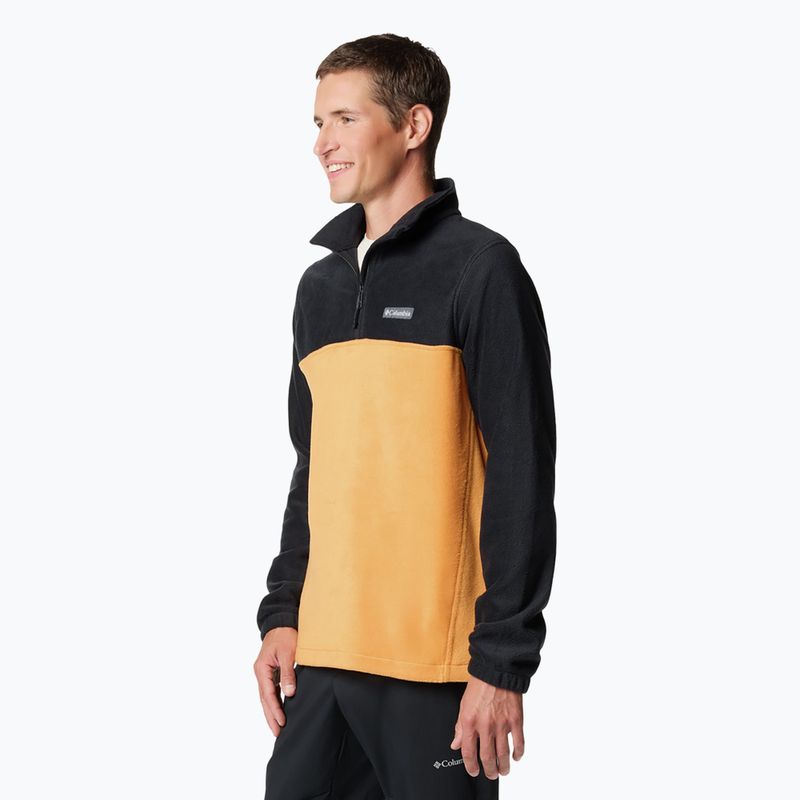 Columbia férfi Steens Mountain Half Zip napkő / fekete pulóver 4