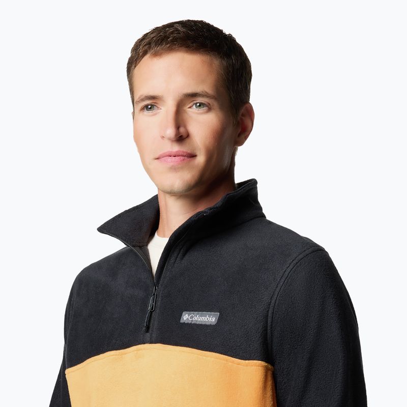 Columbia férfi Steens Mountain Half Zip napkő / fekete pulóver 5