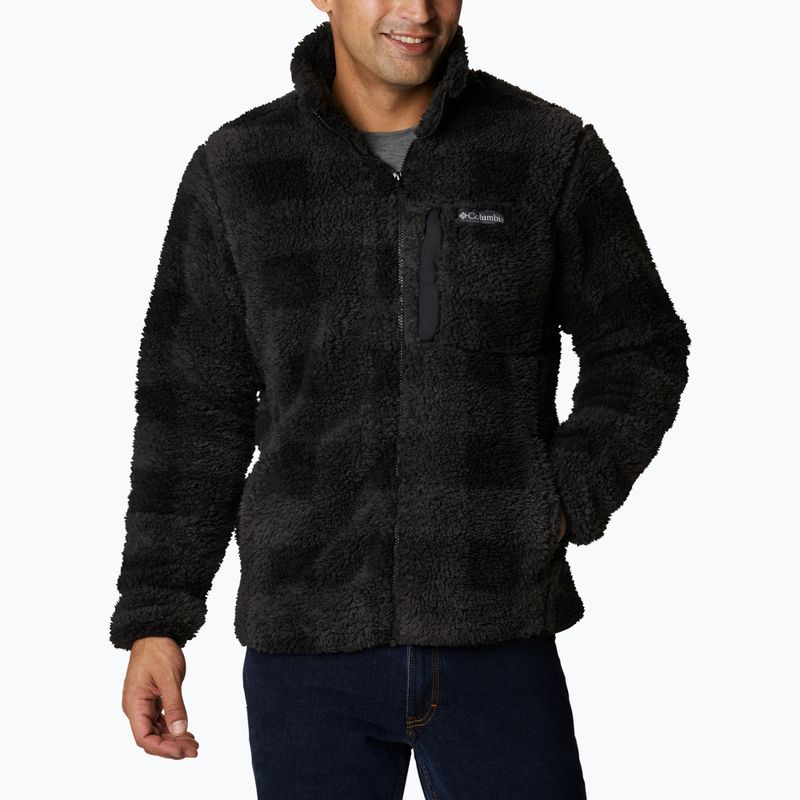 Férfi Columbia Winter Pass Printed Fleece pulóver fekete pepita