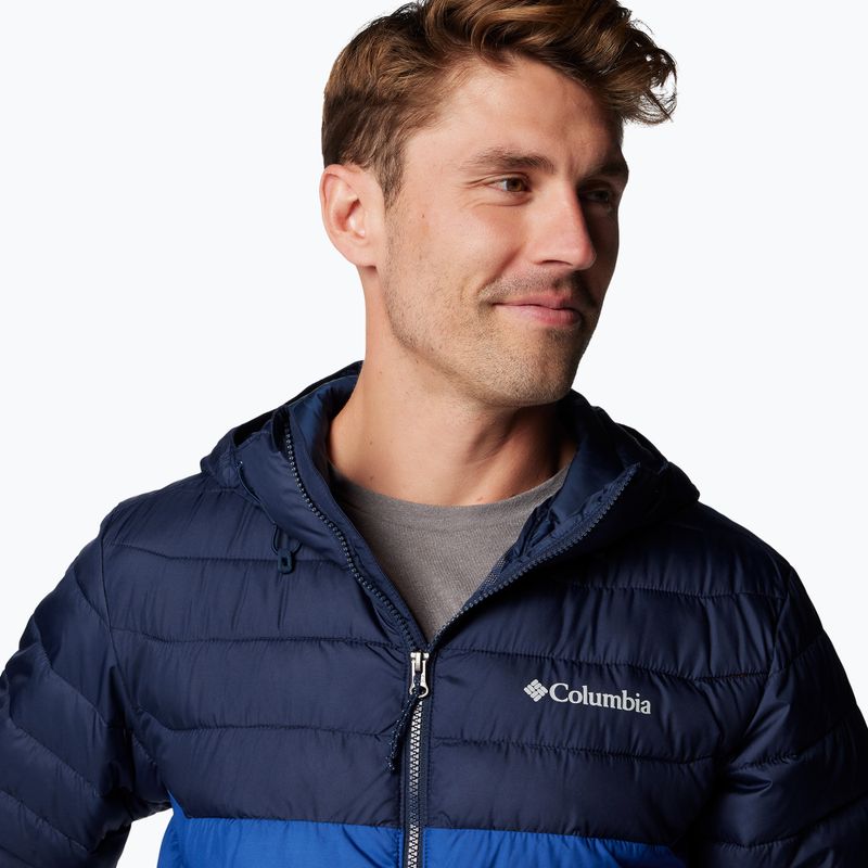 Férfi Columbia Powder Lite II Hooded mountain blue/ collegiate navy pehelypaplan kabát 6