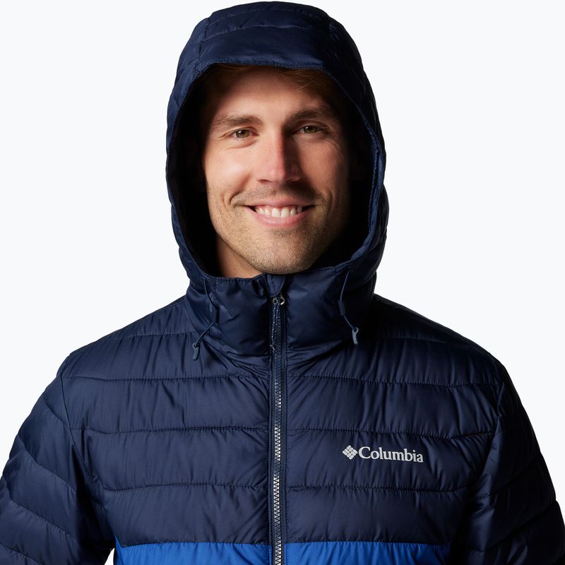 Férfi Columbia Powder Lite II Hooded mountain blue/ collegiate navy pehelypaplan kabát 7