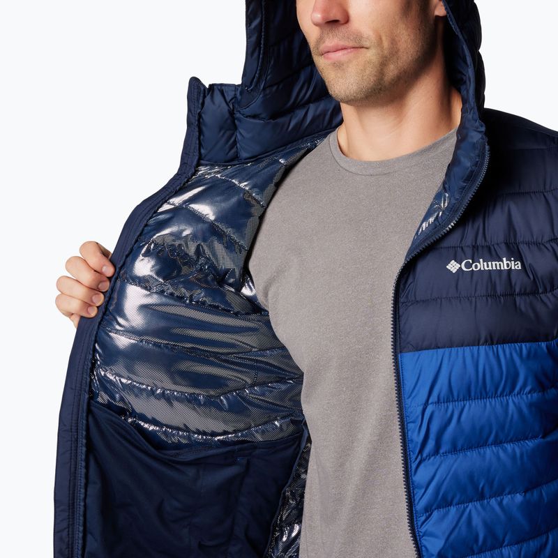 Férfi Columbia Powder Lite II Hooded mountain blue/ collegiate navy pehelypaplan kabát 8