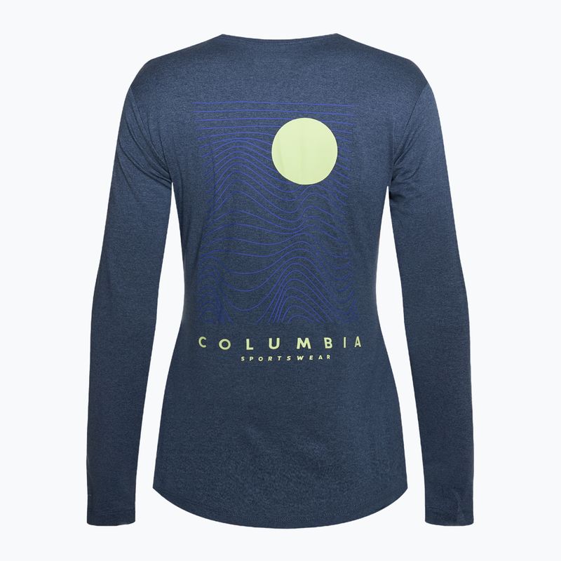 Columbia Sloan Ridge Graphic női trekking hosszú ujjú navy heather/linear drifts 2