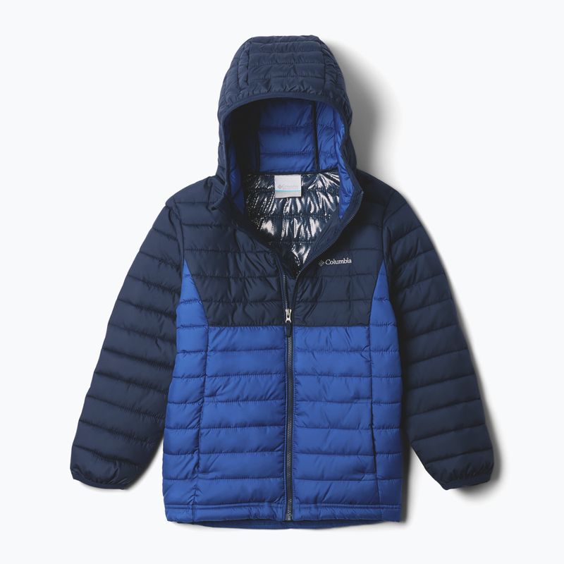 Columbia Powder Lite II kapucnis mountain blue/ collegiate navy gyermek pehelypaplan kabát