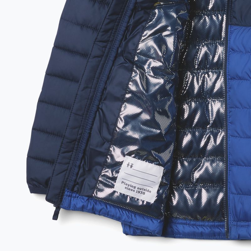 Columbia Powder Lite II kapucnis mountain blue/ collegiate navy gyermek pehelypaplan kabát 3