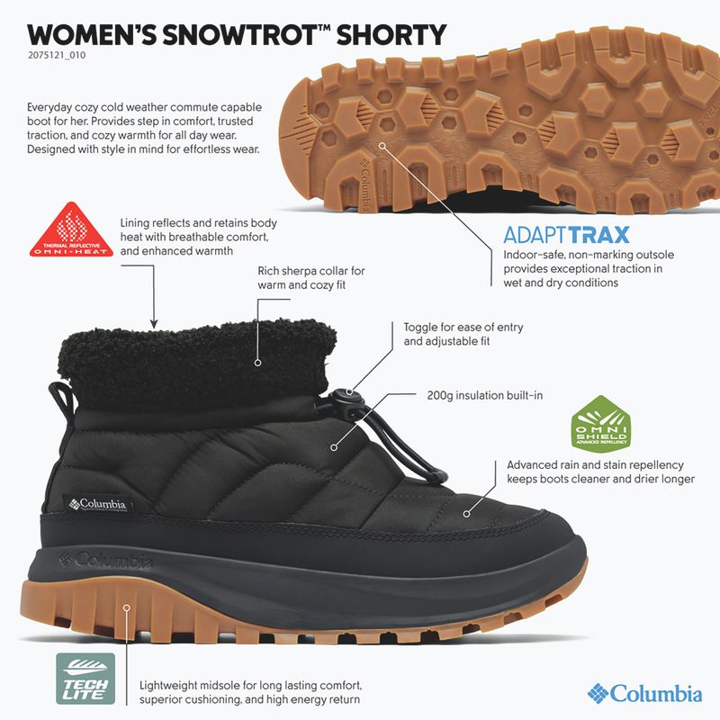 Női hócsizma Columbia Snowtrot Shorty black/sea salt 8
