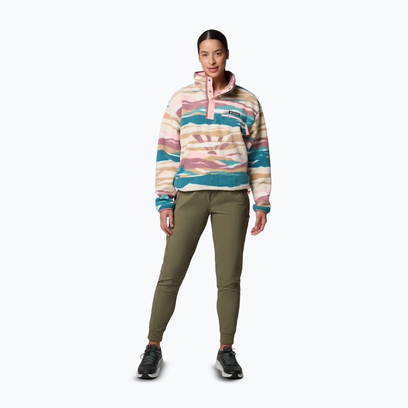 Columbia Helvetia II Printed Cropped Half Snap folyami kék/rogue walleye női fleece pulóver 2