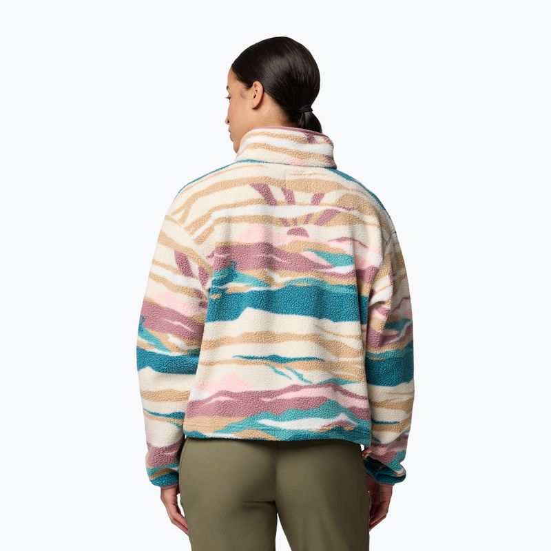 Columbia Helvetia II Printed Cropped Half Snap folyami kék/rogue walleye női fleece pulóver 3