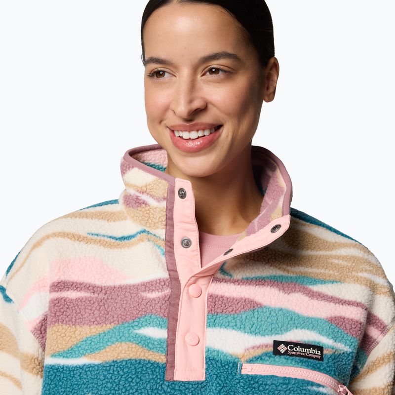Columbia Helvetia II Printed Cropped Half Snap folyami kék/rogue walleye női fleece pulóver 5
