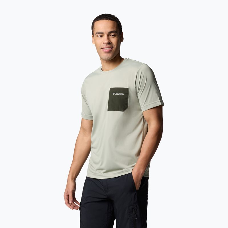 Férfi Columbia Hike Pocket Crew szafari/zöld táj póló 4