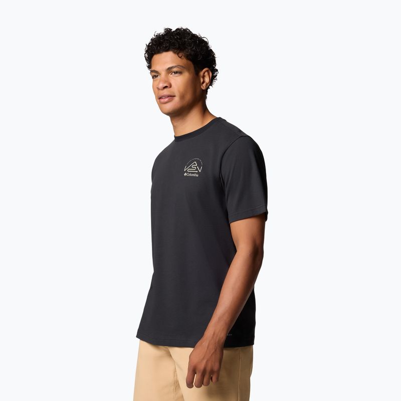 Férfi Columbia Tunnel Valley Graphic Tee fekete/természetesen hajlamos póló 4