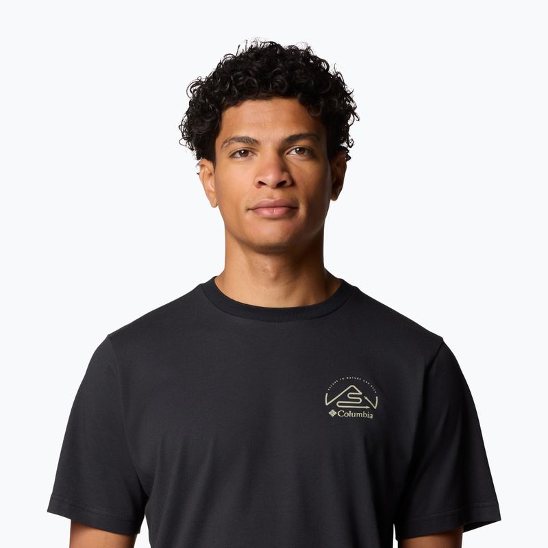 Férfi Columbia Tunnel Valley Graphic Tee fekete/természetesen hajlamos póló 5