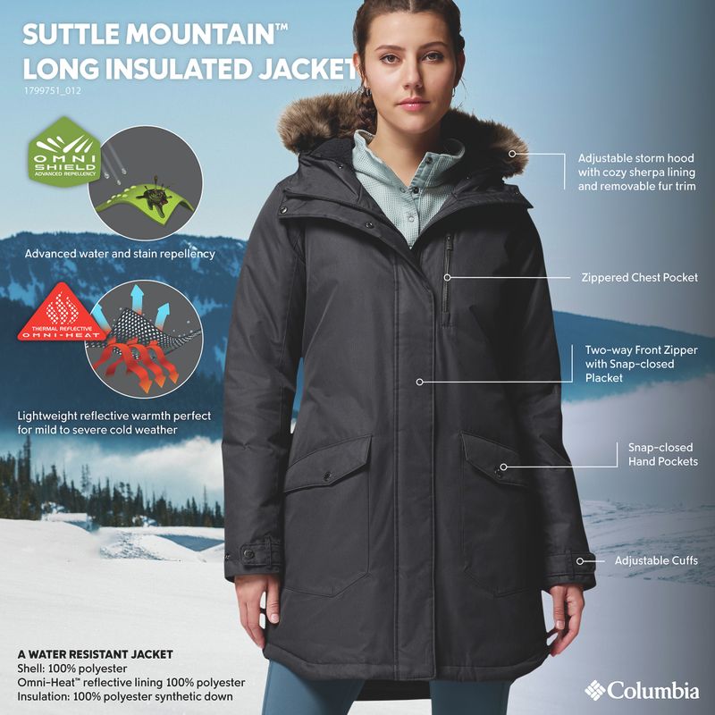 Női bélelt kabát Columbia Suttle Mountain Long Insulated black 11