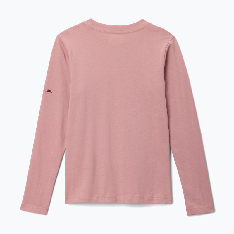 Gyerek hosszú ujjú túrapóló Columbia Hazeldel Hill Graphic Tee eraser pink/barely printed 2