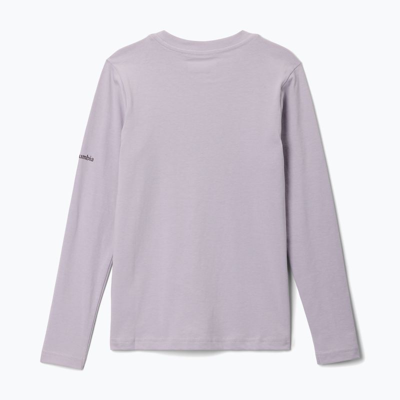 Gyerek hosszú ujjú túrapóló Columbia Hazeldel Hill Graphic Tee lavender pearl/barely printed 2