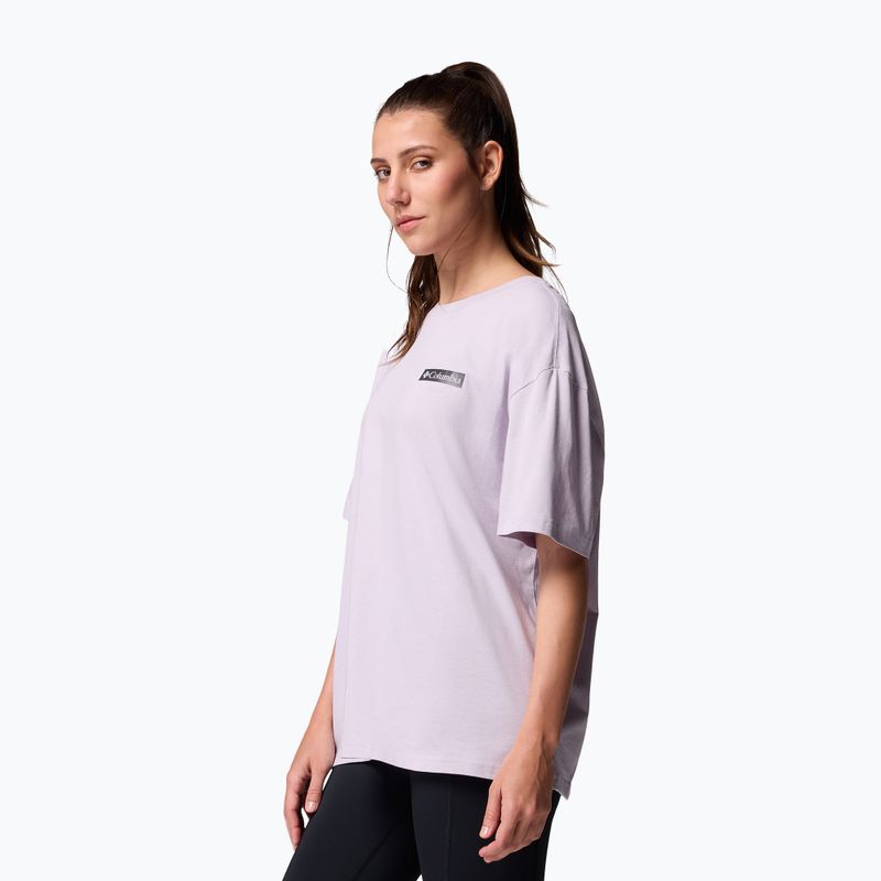 Női túrapóló Columbia Rolling Bend Graphic Oversized Tee lavender pearl/mountainview 4