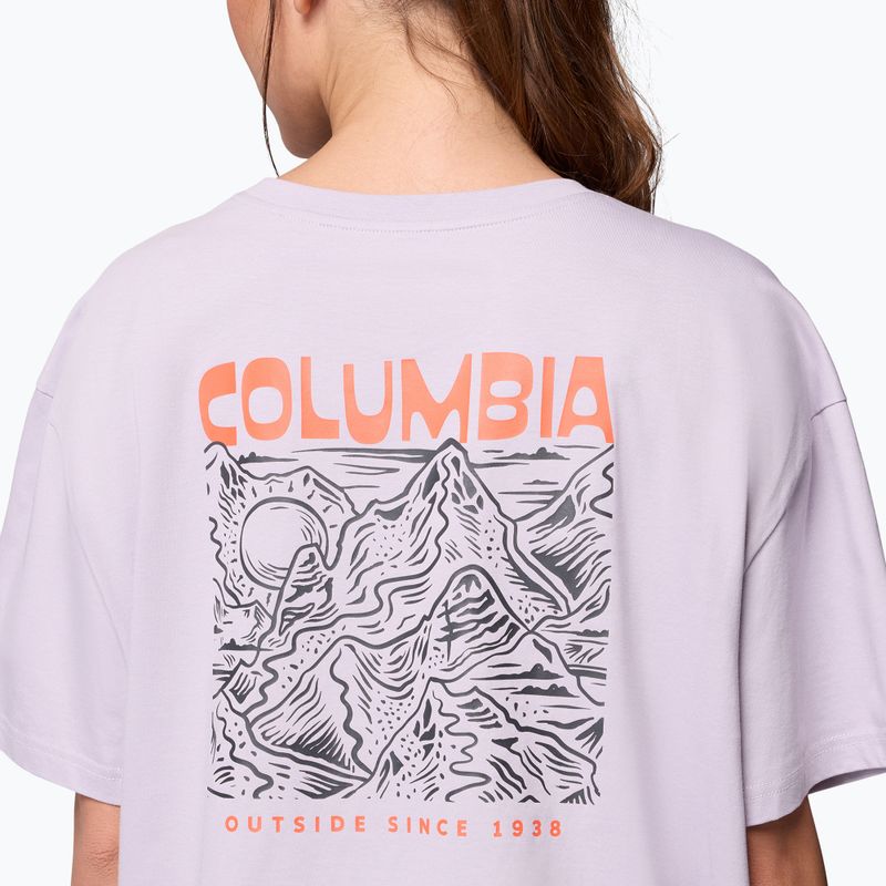 Női túrapóló Columbia Rolling Bend Graphic Oversized Tee lavender pearl/mountainview 6