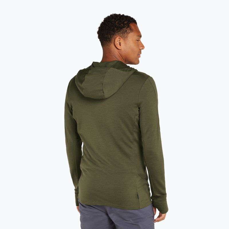 Férfi Icebreaker Merino 260 Quantum IV Zip kapucnis pulóver loden 3