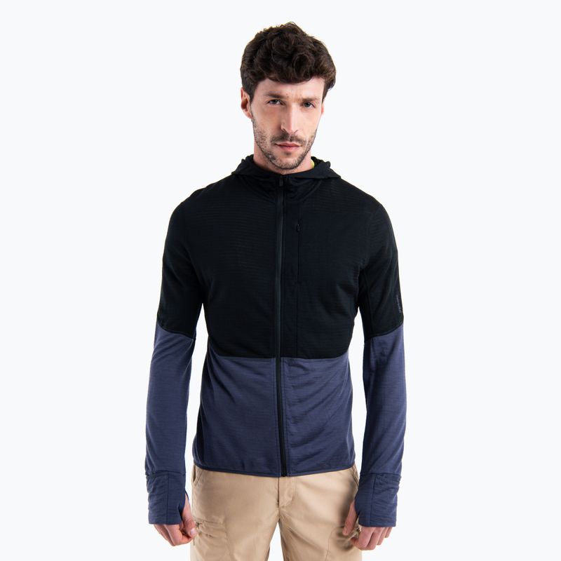 Férfi Icebreaker Merino 200 Realfleece Descender Zip Hoodie fekete/grafit