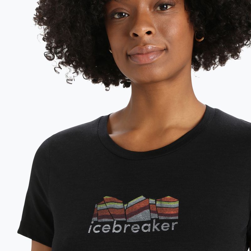 Női termál póló icebreaker Tech Lite II Mountain Geology fekete IB0A56IS0011 4