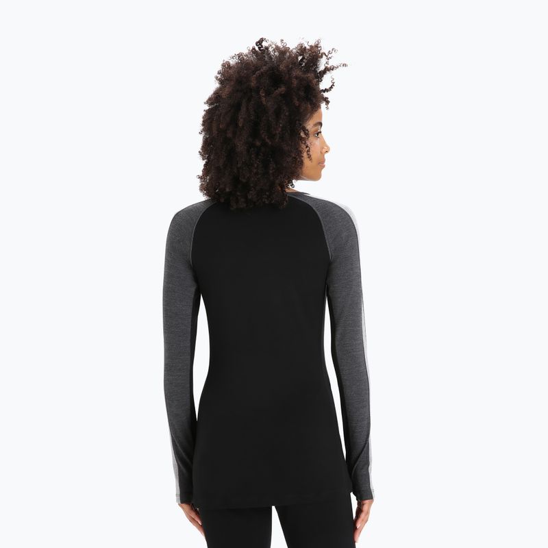 Női termoaktív pulóver icebreaker ZoneKnit 260 jet hthr/black/metro hthr/cb 3