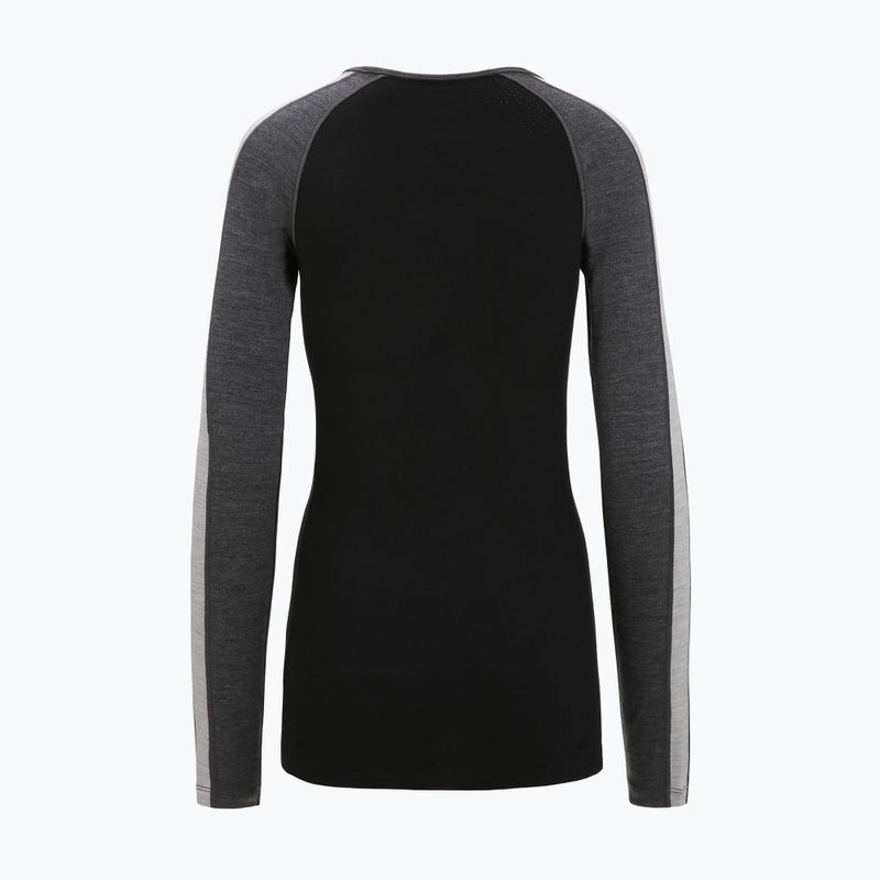 Női termoaktív pulóver icebreaker ZoneKnit 260 jet hthr/black/metro hthr/cb 9