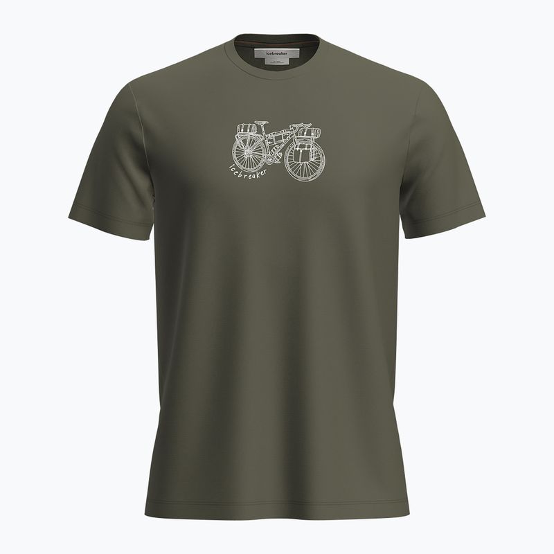 Férfi túrapóló icebreaker Merino 150 Tech Lite SS Tee Adventure Ride loden
