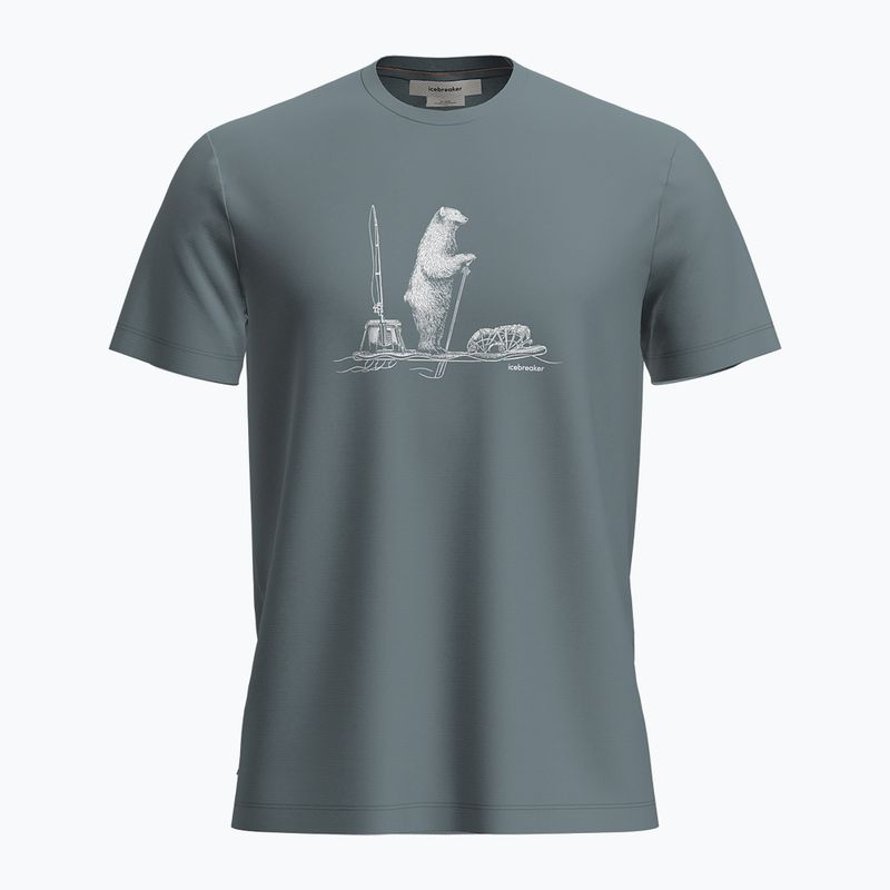 Férfi túrapóló icebreaker Marino 150 Tech Lite SS Tee Polar Paddle blue ash