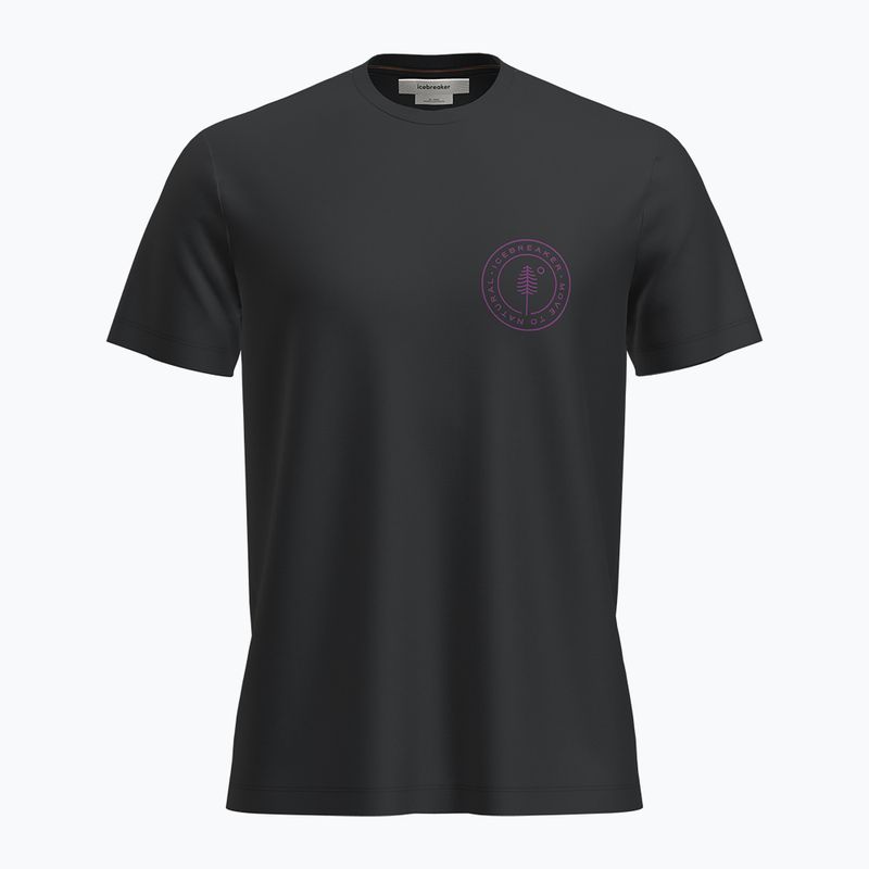 Férfi túrapóló icebreaker Merino 150 Tech Lite SS Tee Hike Naturall black